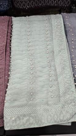 Pearl Mint Ready Made Blouse Saree