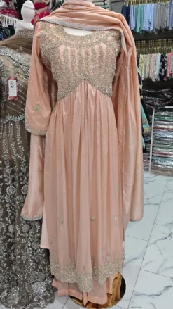 Peach Handwork Sharara