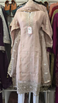 Party Wear in Blush Pink and White