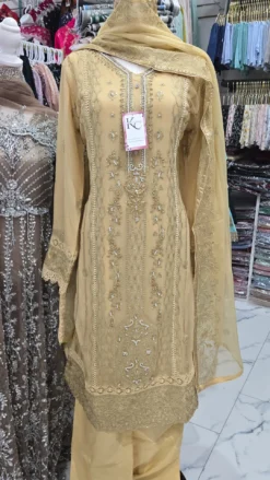 Golden Beaded Kameez
