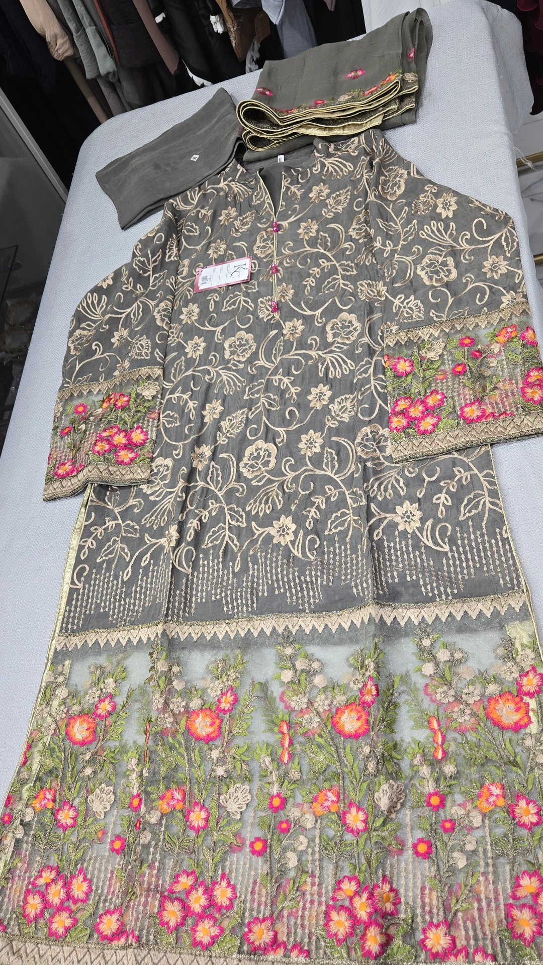 Silk Embroidery Work Kameez