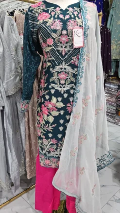 Party Wear Teal Kameez