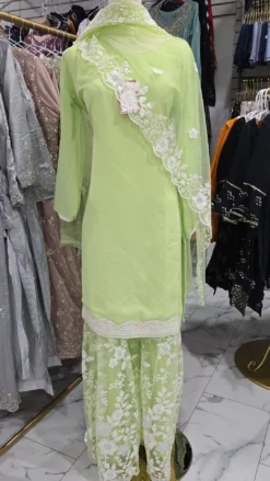 Lime Green Sharara Partywear