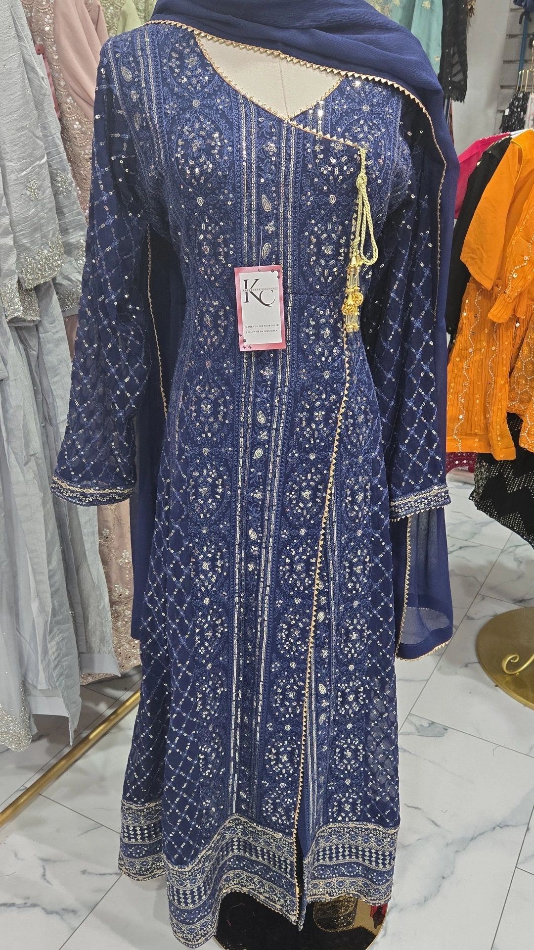 Navy Blue Anarkali Gown