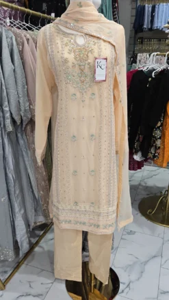 Aghanoor Peach 3PC Suit