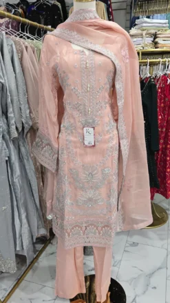 Silk Embroidery Work Kameez