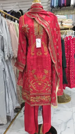 Silk Embroidery Work Kameez