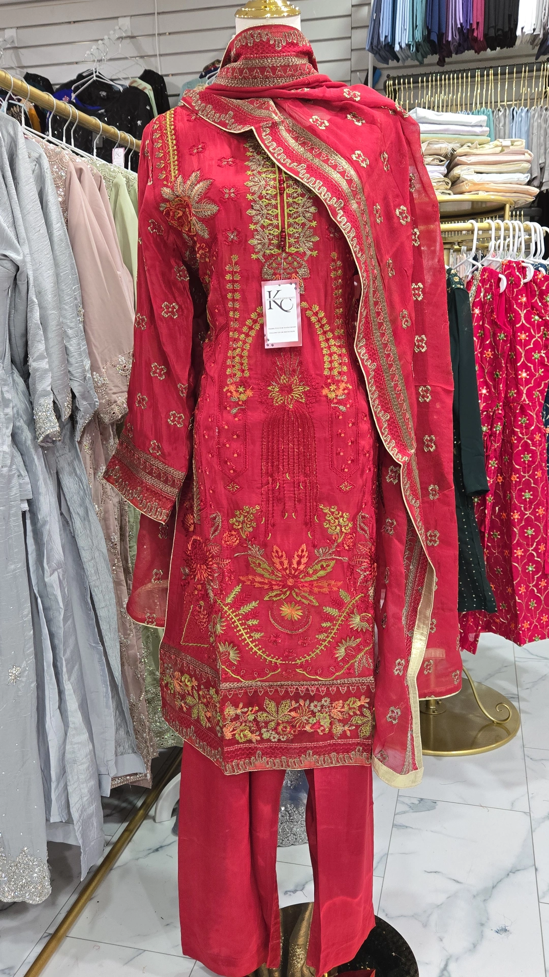 Silk Embroidery Work Kameez