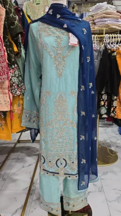 Blue Partywear Kameez