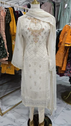 Aghanoor Cream 3PC Suit