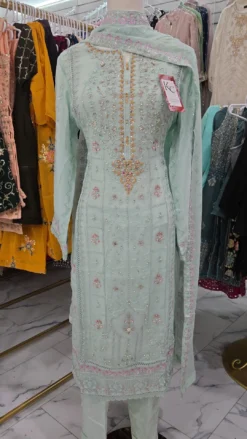 Aghanoor Mint Blue 3PC Suit