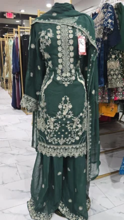 Green Chiffon Gharara