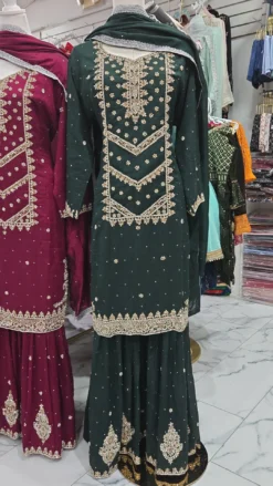 Emerald Green Handwork Sharara