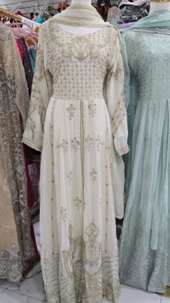 Cream Anarkali Gown KC333