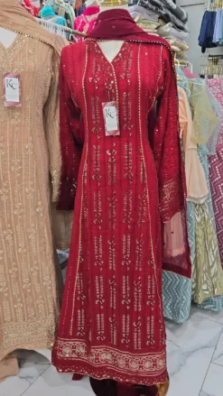 Red Anarkali Gown