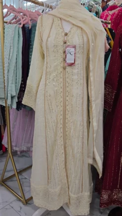 Cream Anarkali Gown