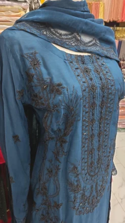 Alternative view of Chiffon Blue Partywear Kameez