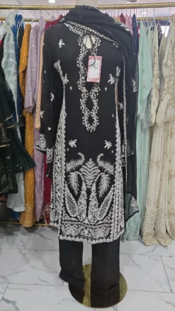 Partywear Sharara in White/Black