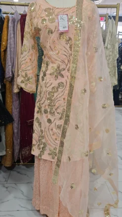 Partywear Sharara in Peach