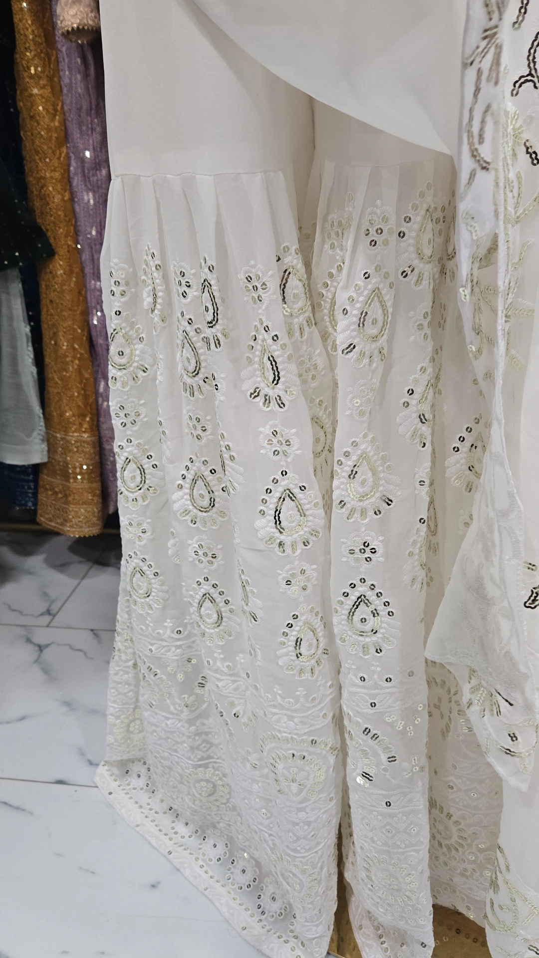 Partywear Sharara in White - Image 3