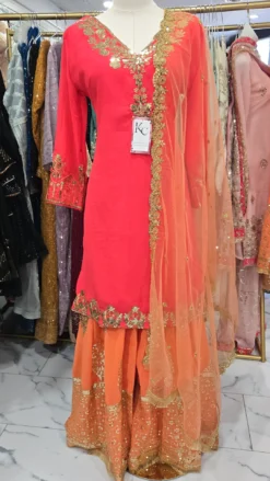 Partywear Sharara in Orange