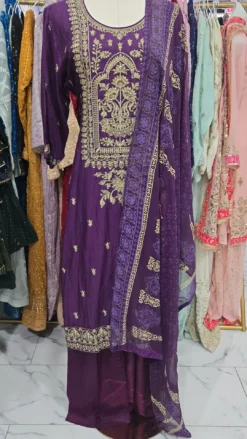 Purple Stonework Kameez