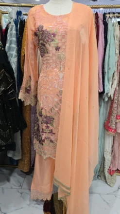 Peach Chiffon Partywear