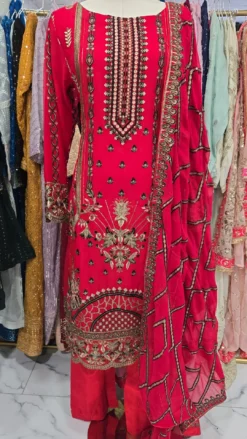 Red Chiffon Partywear