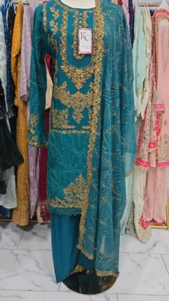 Teal Chiffon Partywear