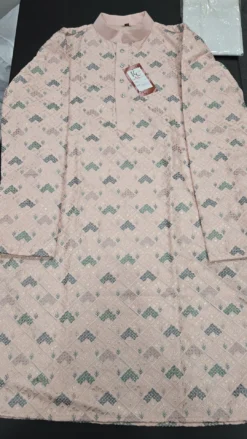Pink Mens Chikankari Panjabi