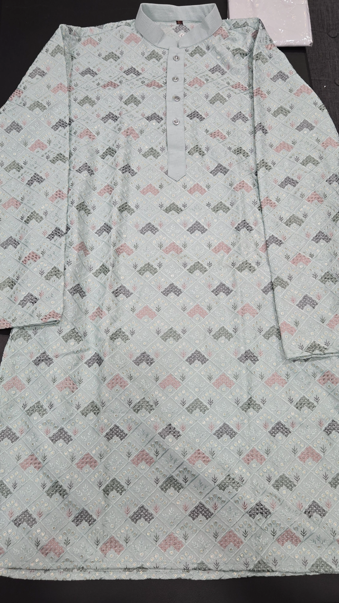 Blue Mens Chikankari Panjabi