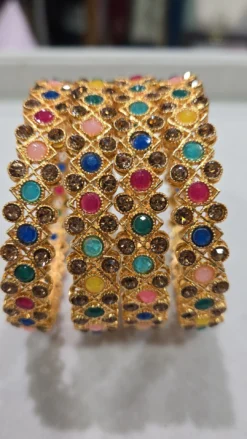 Multi Gold Bangle Set (4PC)