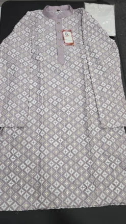 Lavender Mens Chikankari Panjabi Set