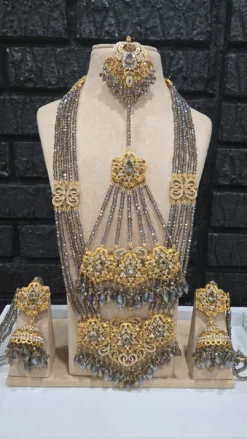 Gray Semi Bridal Mala Set