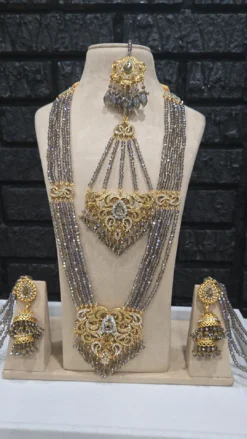 Gray Semi Bridal Mala Set