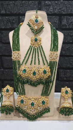 Green Semi Bridal Mala Set