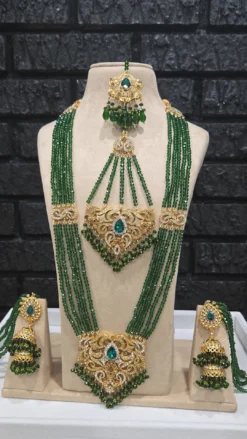 Green Semi Bridal Mala Set