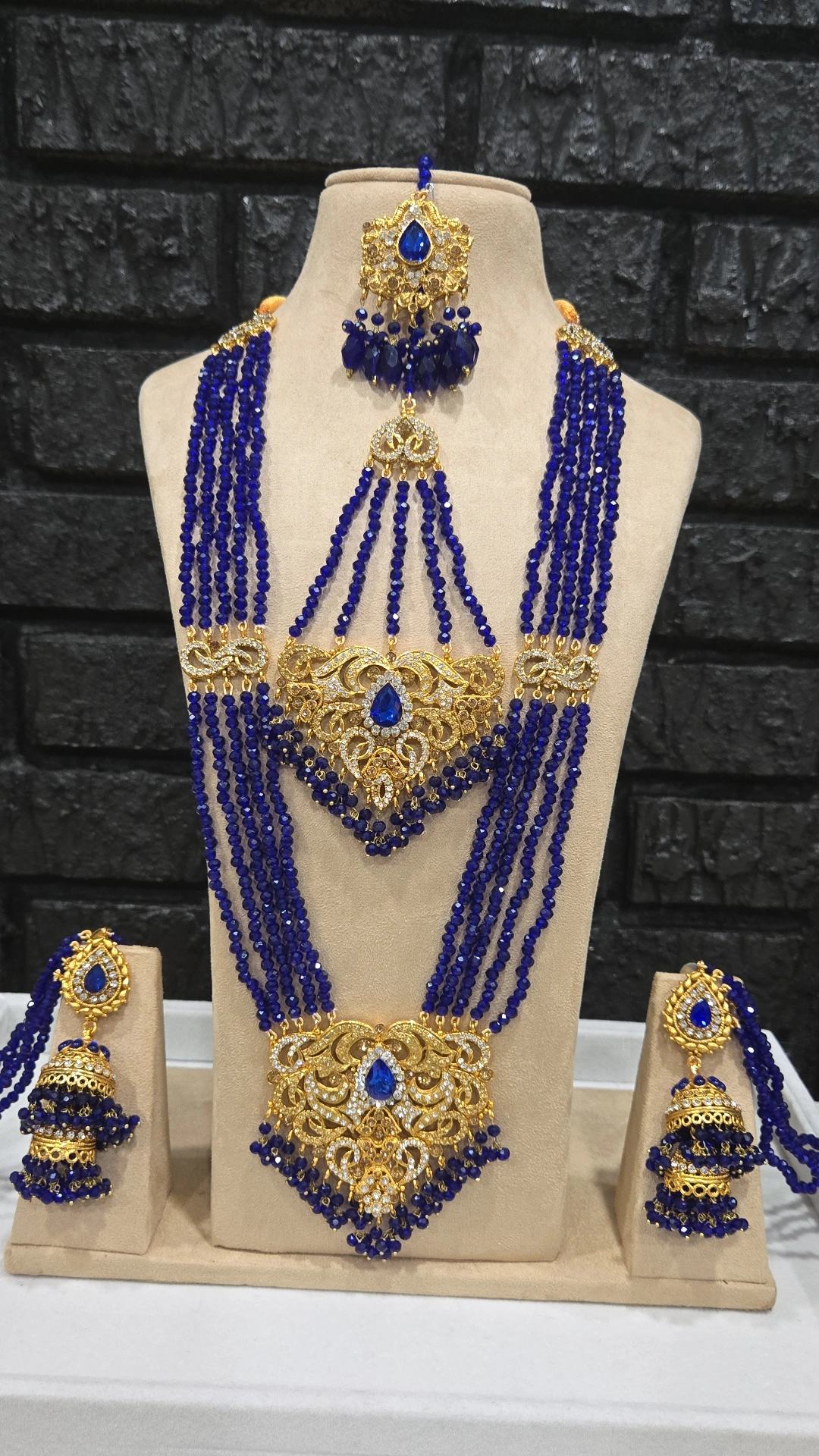Royal BlueSemi Bridal Mala Set