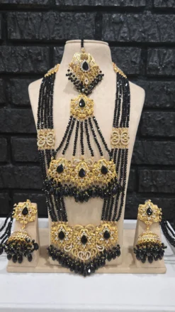 Black Semi Bridal Mala Set