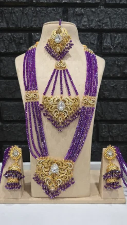 Purple Semi Bridal Mala Set