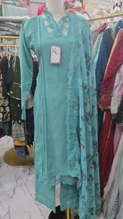 Pakistani Blue Lawn 3pc set KC111