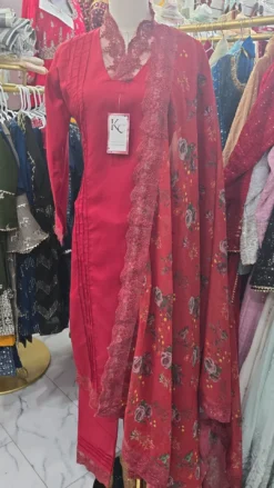 Pakistani Maroon Lawn 3pc set KC112
