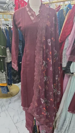 Pakistani Burgundy Lawn 3pc set KC113