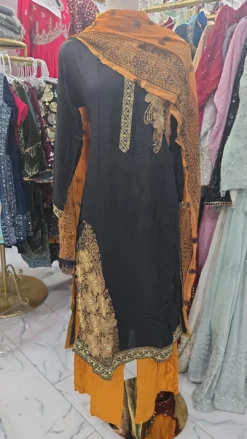 Black Linen 3pc set KC121