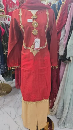 Maroon Linen 3pc KC122