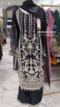 Black Chiffon Kameez