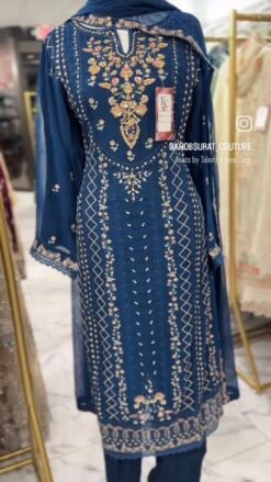 Aghanoor Blue 3PC Suit
