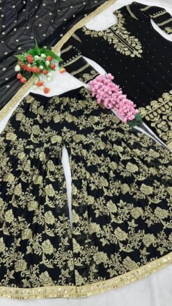 Partywear Sharara Black and Gold
