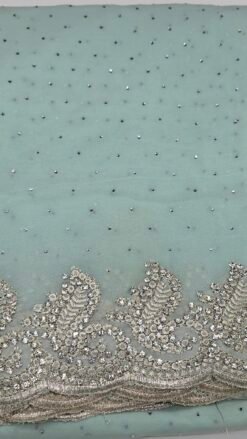 Mint Stone Work Saree