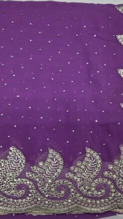 Purple Stone Work Saree